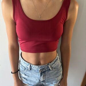 CROPPED TANK, deep red, size S